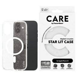 PanzerGlass Flagship Star Lit MagSafe-kompatibilis tok iPhone 16 - fehér