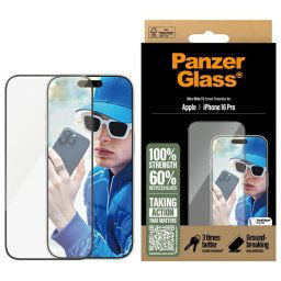PanzerGlass Ultra-Wide Fit edzett üveg fekete szegéllyel iPhone 16 Pro