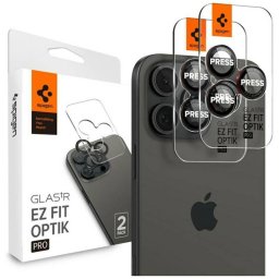 Spigen Optik.Tr Camera kamera lencse védő fólia fekete szegéllyel iPhone 14 Pro/14 Pro Max/15 Pro/15 Pro Max/16 Pro/16 Pro Max - 2 db