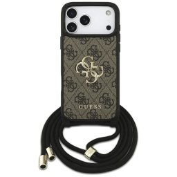 Guess GUHCP17XP4GMGCRW 4G Big Logo Cord Stap Crossbody nyakpántos tok iPhone 17 Pro Max - barna