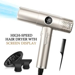 BRUSHLESS Digitális okos hajszárító 1600W (Pezsgő arany)