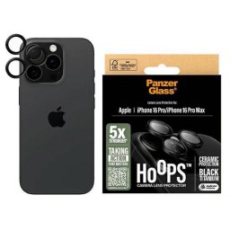 PanzerGlass Hoops Ceramic kamera lencse védő kerámiaüveg fekete szegéllyel iPhone 16 Pro/16 Pro Max