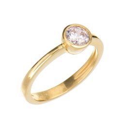 Egyköves, button foglalatú egyenes szoliter gyűrű 14k 2,81g