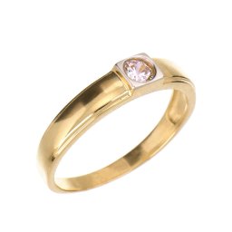 Egyköves, süllyesztett button foglalatú szoliter eljegyzési gyűrű 14k 2,72g