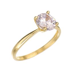 Egyköves, négykarmos foglalatú egyenes szoliter eljegyzési gyűrű 14k 2,75g