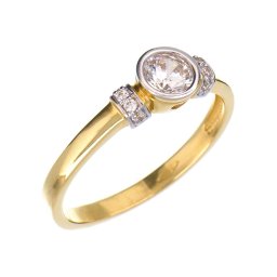 1+7 köves, button foglalatú pántlikás szoliter eljegyzési gyűrű 14k 2,82g