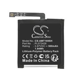 CAMERON SINO Li-Polymer akku (3.87V / 500mAh, Amazfit PL572428 kompatibilis) FEKETE Amazfit T-Rex 2