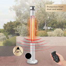 Blumfeldt Heat Guru Plus, infravörös hősugárzó, 2000 W, 3 fűtési fokozat, távirányító, ezüst (HHG6-HeatGuruPlus-S)