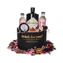 Drink For You feliratos Hendricks Gin Tonik Ajándék csomag fekete díszdobozban