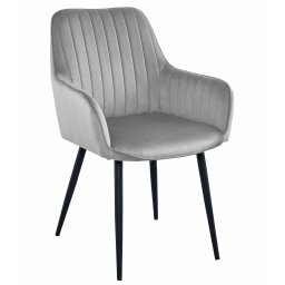 Világosszürke bársonyos étkezőszék SOLDEN