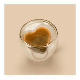 Duplafalú üvegpohár - szív formával - 180 ml