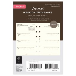 Filofax Naptárbetét Heti 1 hét / 2 oldal Pocket Krém 2026