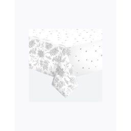 Karácsonyi Botanical Silver papír asztalterítő 120x180 cm