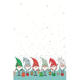 Karácsonyi Funny Gnomes papír asztalterítő 120x180 cm