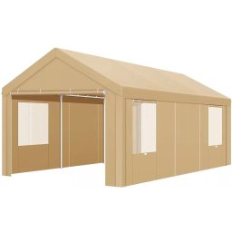 Autóbeálló sátor, 6 x 3 x 2.8 m, bézs