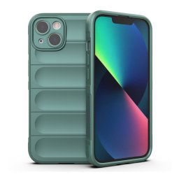 Szilikon telefonvédő (ütésállóság, kameravédő, 3D) SÖTÉTZÖLD Apple iPhone 13