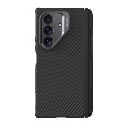 NILLKIN CARBOPROP szilikon telefonvédő (ütésállóság, aramid bevonat, kitámasztó, karbon minta, érintő ceruza) FEKETE Samsung Galaxy Z Fold7 (SM-F966)