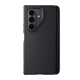 NILLKIN SYNTHETIC FIBER PRO műanyag telefonvédő (aramid bevonat, légpárnás sarok, MagSafe, érintő ceruza) FEKETE Samsung Galaxy Z Fold7 (SM-F966)