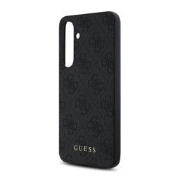 GUESS 4G METAL GOLD LOGO műanyag telefonvédő (textil hátlap) SÖTÉTSZÜRKE Samsung Galaxy S24 FE (SM-S721)