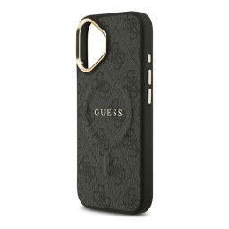 GUESS 4G CLASSIC LOGO szilikon telefonvédő (ütésállóság, bőr hatású hátlap) FEKETE Apple iPhone 17