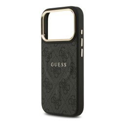 GUESS 4G CLASSIC LOGO szilikon telefonvédő (ütésállóság, bőr hatású hátlap) FEKETE Apple iPhone 17 Pro Max