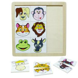 Fa Puzzle felező, párosító játék Kutyás B