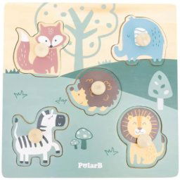 Fogantyús fa puzzle, fogós puzzle, kirakó - Állatok PolarB B