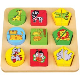 Fa Puzzle felező, párosító játék - Formalap Vadállatos B