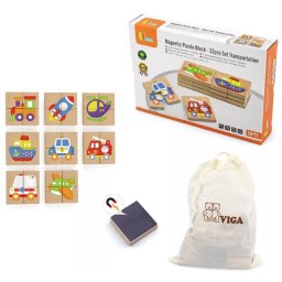 Mágneses fa puzzle - Járművek BX