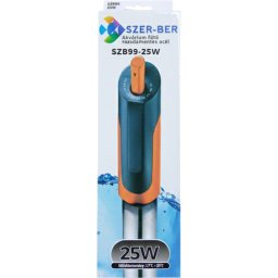 Szerber SZB99 25W acél automata akvárium fűtő (24 cm | 10-25 literes akváriumhoz)