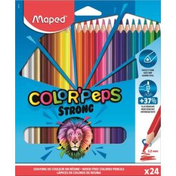 MAPED Színes ceruza készlet, háromszögletű, MAPED "Color'Peps Strong", 24 különböző szín