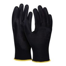 DONAU Szerelőkesztyű, PU, DONAU "Safety", 8/M méret, fekete