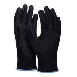DONAU Szerelőkesztyű, PU, DONAU "Safety", 9/L méret, fekete