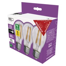 LED izzó A60/E27/3,8W/60W/806lm/semleges fehér, 3db