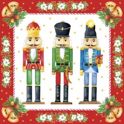Karácsonyi Watercolour Nutcrackers szalvéta 20 db-os 33x33 cm
