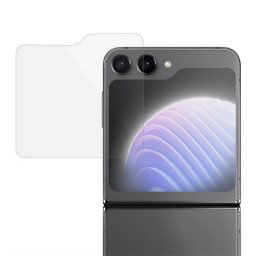 Samsung Galaxy Z Flip6 / Z Flip7 FE SM-F741B / F761B, Kijelzővédő fólia, ütésálló fólia (az íves részre NEM hajlik rá!), Tempered Glass (edzett üveg), Előlapi kijelzőre, Clear