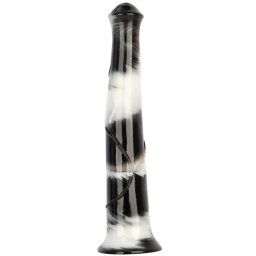 Big Horse – prémium fekete-fehér dildó 38 cm hosszú