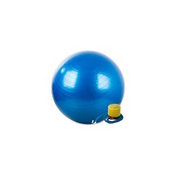 Yoga fitneszlabda, gimnasztikai labda pumpával, 65 cm, pumpával, kék