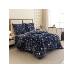Mikroplüss ágyneműhuzat STARLIGHT sötétkék Ágyneműhuzat mérete: 80 x 80 cm | 135 x 200 cm