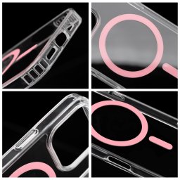 Drop Glue Colorful Ring MagSafe-kompatibilis tok Samsung Galaxy A17 4G/5G - rózsaszín