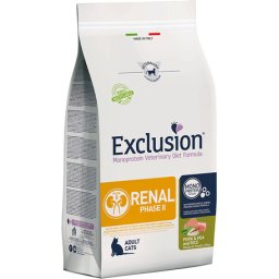 Exclusion Cat Monoprotein Vet Diet Renal Pork & Pea and Rice Phase II 1.5kg