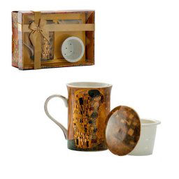 Klimt porcelán bögre szűrővel és tetővel díszdobozban - 275 ml