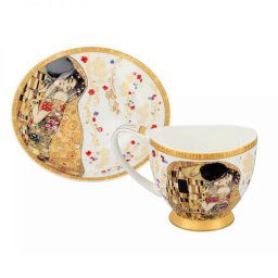 Klimt porcelán espresso kávéscsésze aljjal 100 ml - díszdobozban - CARMANI The Kiss
