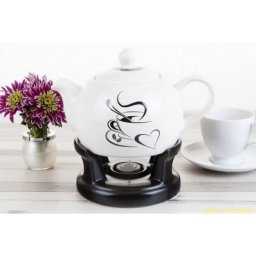 Love Coffee porcelán teáskanna melegítővel - 1literes