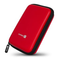 CONNECT IT HardShellProtect keményhéjú védőtok 2,5"-os merevlemezhez, piros színű