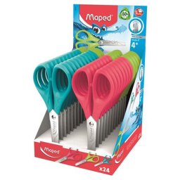 MAPED Olló display, iskolai, 13 cm, MAPED "Essentials Pulse", vegyes színek