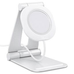 Magsafe asztali töltőpad tartó állvány, Magsafe töltőkkel kompatibilis, Spigen Mag Fit, fehér