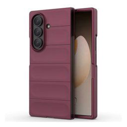 Szilikon telefonvédő (ütésállóság, kameravédő, 3D) BORDÓ Samsung Galaxy Z Fold7 (SM-F966)