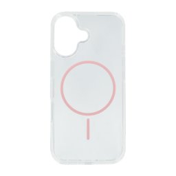 Szilikon telefonvédő (ultravékony, műanyag hátlap, MagSafe, légpárnás sarok) RÓZSASZÍN Apple iPhone 17