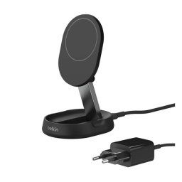 BELKIN BOOSTCHARGE PRO asztali töltő (15W, gyorstöltő, wireless, Magsafe, dönthető, Qi2 + tápegység) FEKETE Apple iPhone 17, iPhone 17 Pro, iPhone 17 Pro Max